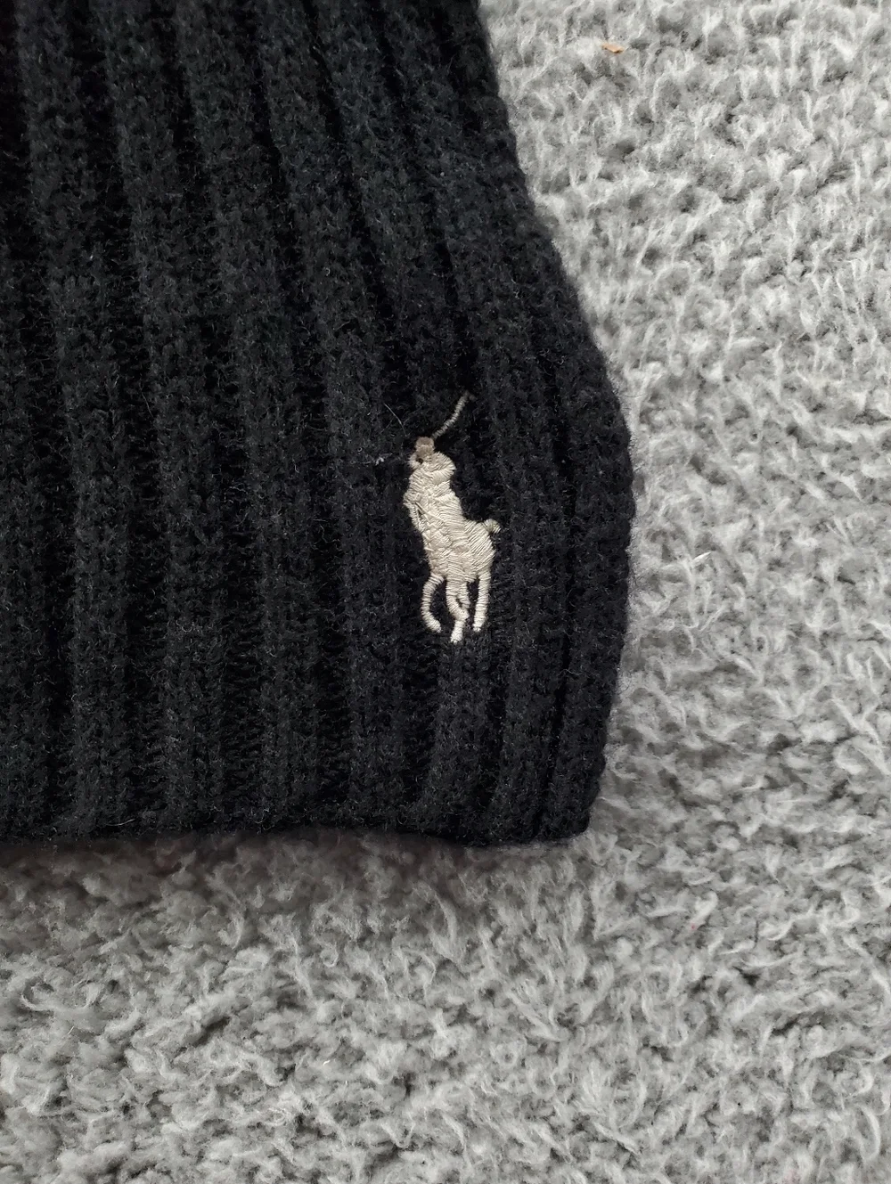 Polo Ralph Lauren Ribbed Knit Scarf Black